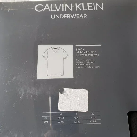 NWT - Calvin Klein Underwear V-Neck Black Tee - Size XL - Picture 3 of 4
